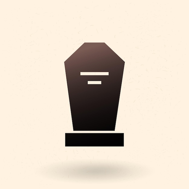 Gravestone Icon Vector Black Silhouette of Tombstone