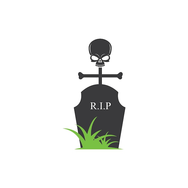 Gravestone vector illustration design template