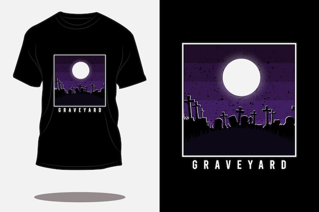 Graveyard retro t shirt design