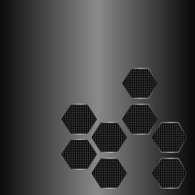 Vector gray abstract banner background with hexagonal effect