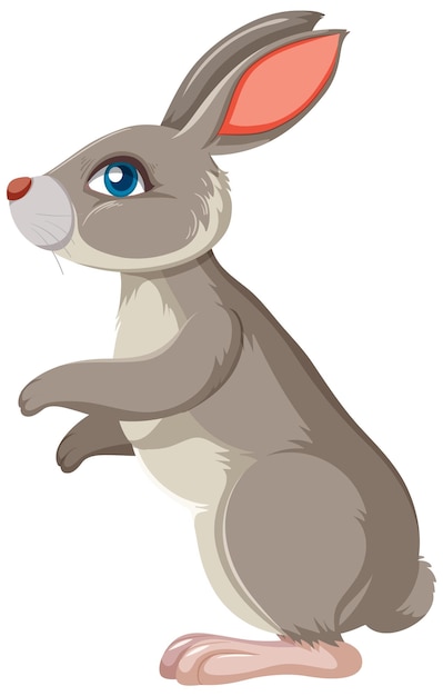 Gray bunny standing sideway