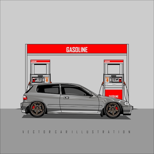 GRAY CAR ILLUSTRATION WITH A GRAY BACKGROUND