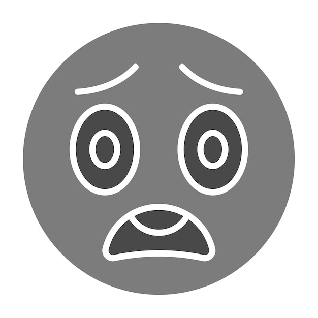 Vector a gray circle with a face that has the word sad on it