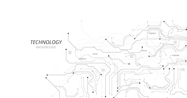 Gray circuit diagram on white background