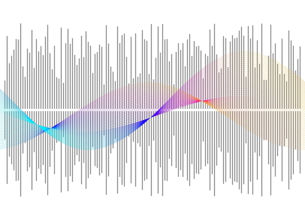 Gray equalizer isolated on white background Vector illustration Pulse music player Audio wave logo Vector design element Poster of the sound wave template visualization signal Illustration eps 10