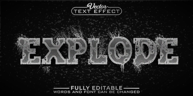 Gray Explode Editable Text Effect Template