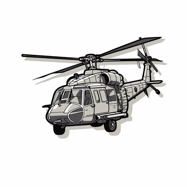 gray helicopter sticker illustration