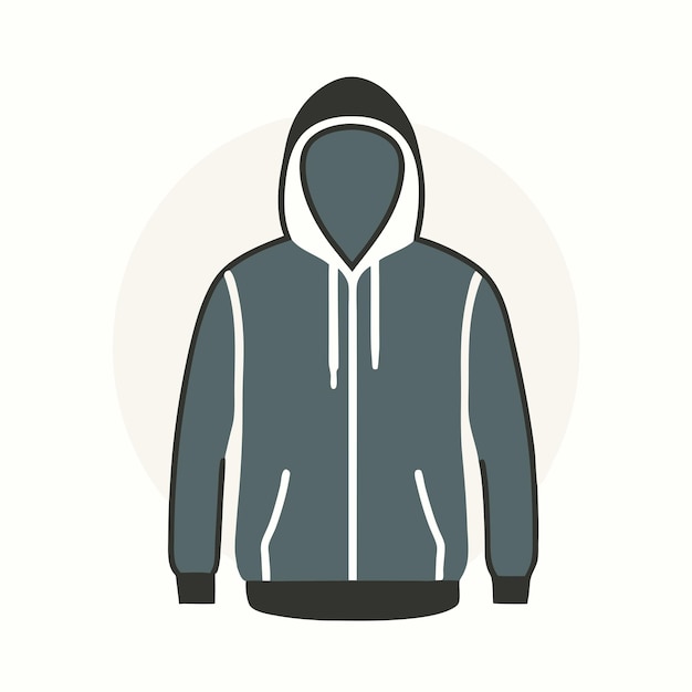 Vector a gray hoodie with a hood that says hoodie