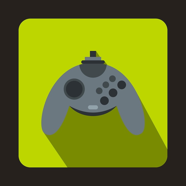 Gray joystick icon in flat style with long shadow Play symbol