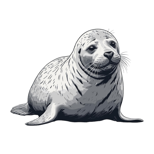 Vector gray seal illustration