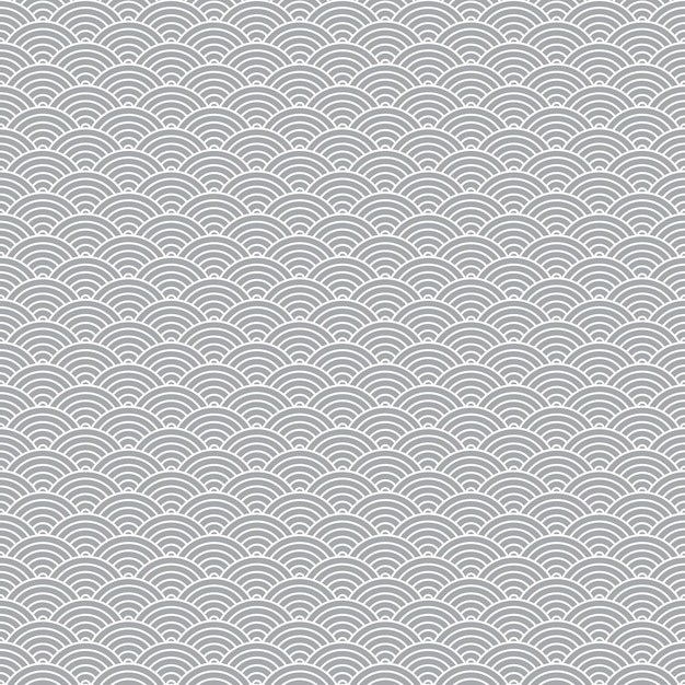 Vector gray seamless geometric japanese waves pattern seigaihamon