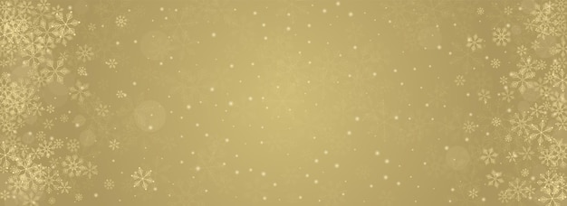 Gray Snowfall Vector Panoramic Gold Background