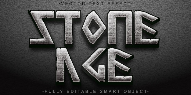 Vector gray stone age vector fully editable smart object text effect