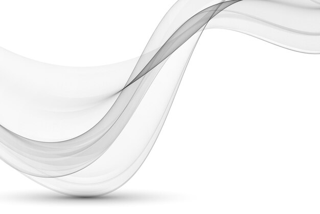 Vector gray wavy lines on a white backgroundabstract transparent smoky wave flow