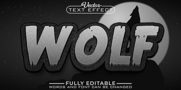 Gray Wolf Fur Vector Editable Text Effect Template