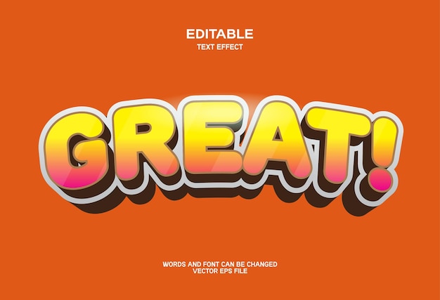 Great 3d editable text effect