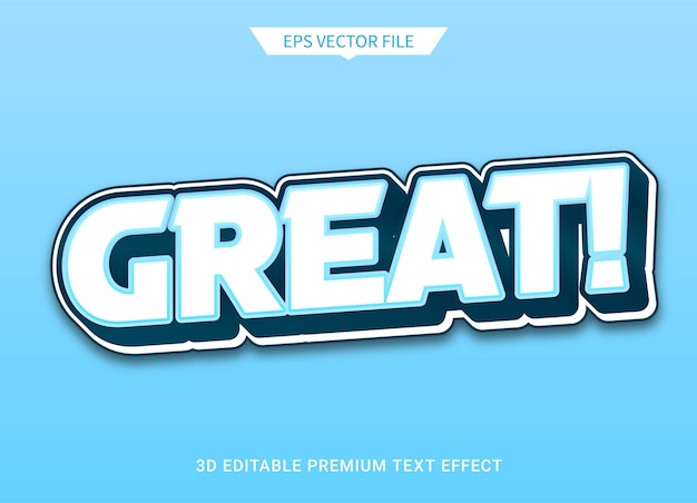 great 3d editable text style effect premium vector