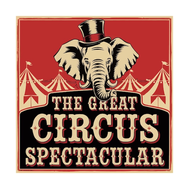 Vector the great circus retro vintage poster