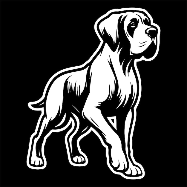 Great Dane dog vector design black and white