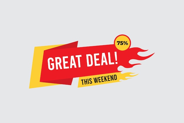 Great deals for this weekend Great offer sale professional multipurpose design banner Free Vector