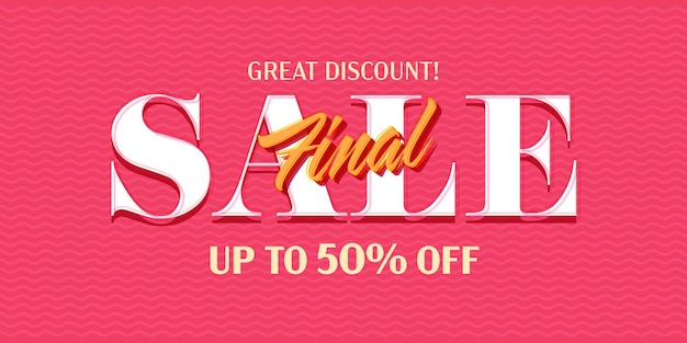 Great discount final sale up to  percent off banner