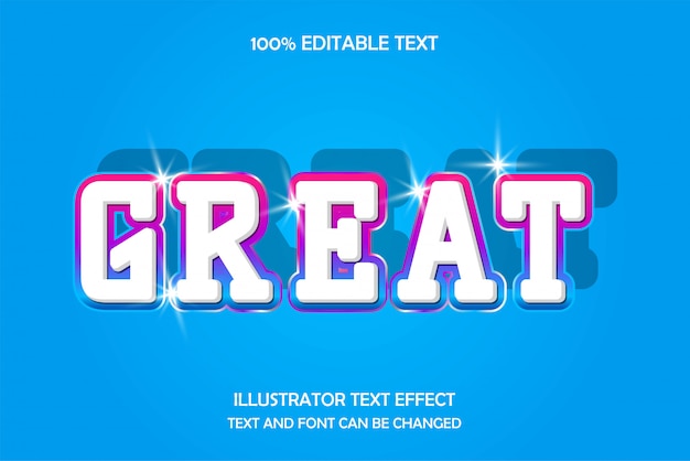 Great,editable text effect modern glow style