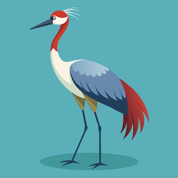 Great Egret in cartoon style on cartoon color vector