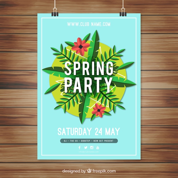 Vector great floral spring party poster