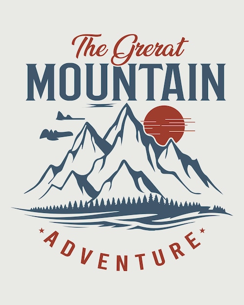 The great mountain adventure hiking tshirt Design Hiking tee