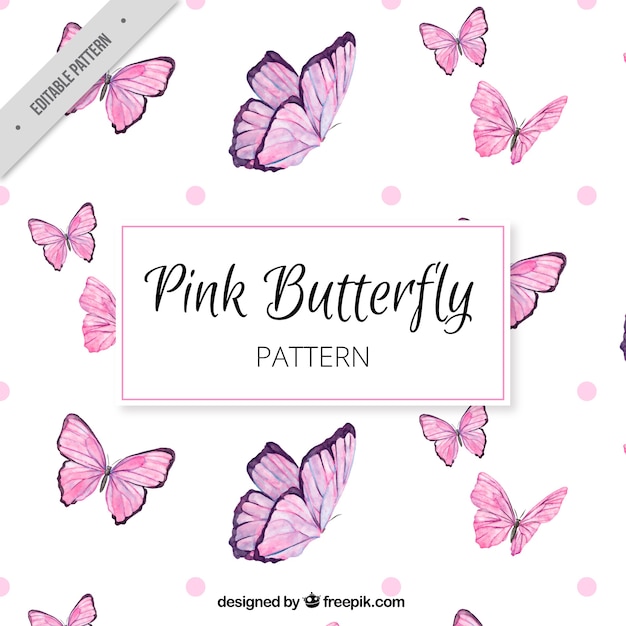 Great pattern of pink butterflies