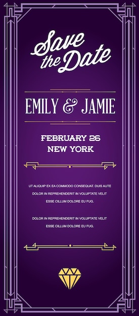 Vector great quality style invitation in art deco or nouveau epoch 1920's gangster era style vector