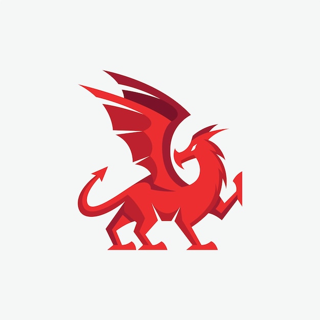 Great red dragon logo design