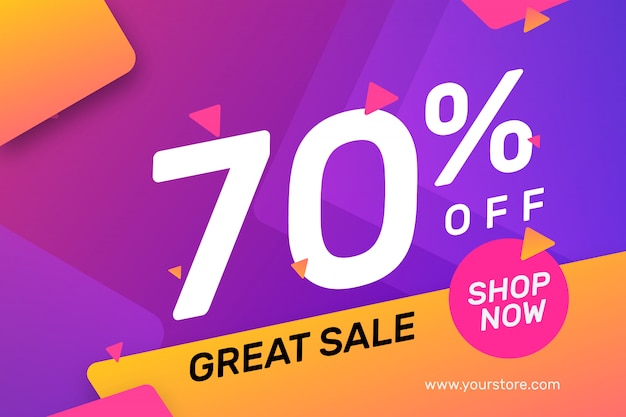 Great Sale banner template in Colorful Vibrant Gradient Style