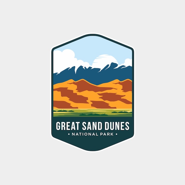 Great Sand Dunes National Park emblem patch logo illustration