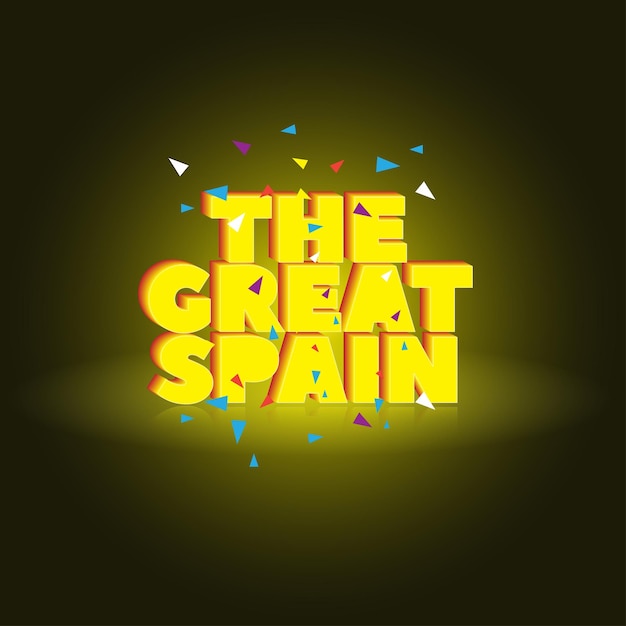 Vector the great spain 3d modern text vector design