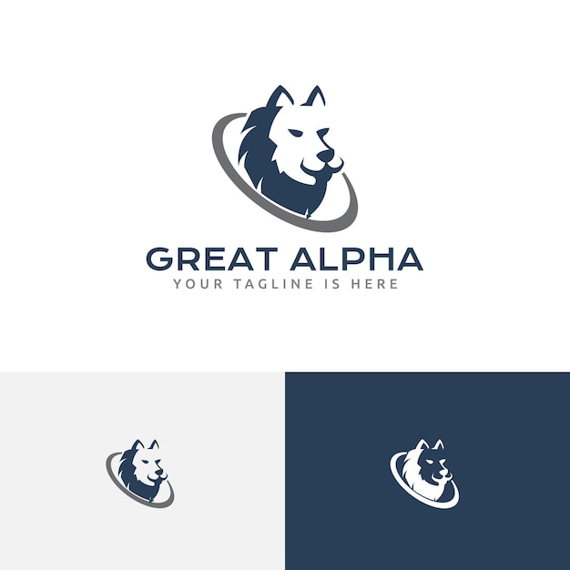 Great Strong Alpha Wolf Head Leader Business Logo