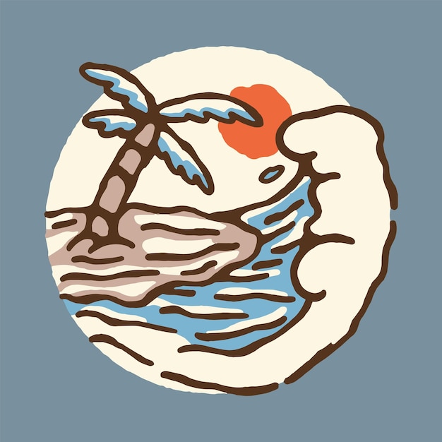 Great wave and good summer graphic illustration vector art tshirt design