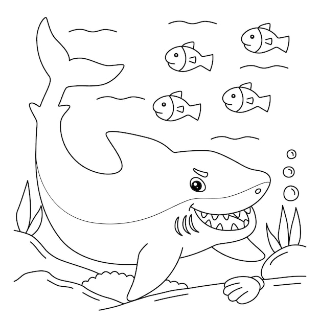 Great White Shark Coloring Page for Kids