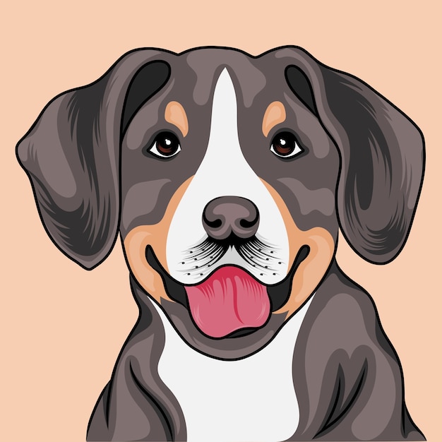 Greater Swiss Mountain cartoon Dog art illustration vector design