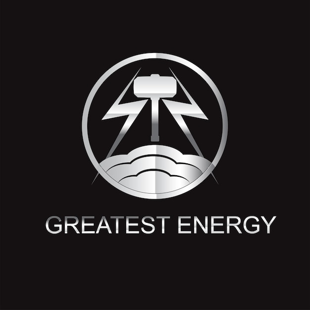 Greatest energy of god logo vector illustration zeus lighting thunderbolt energy