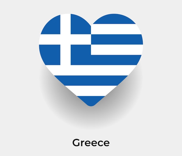 Greece flag heart shape icon vector illustration