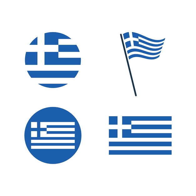 Greece flag icon vector illustration design template