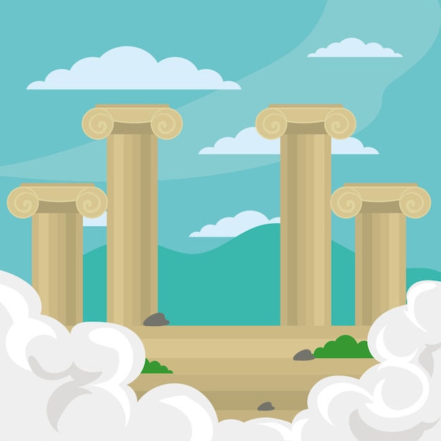 Greek columns landscape