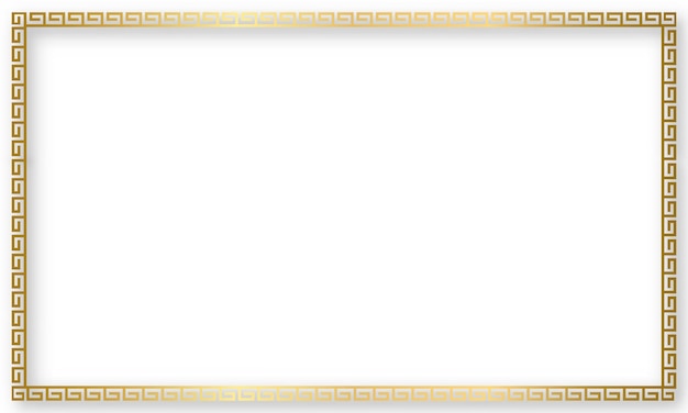 Greek gold frame Square meander border from a repeated motif Greek fret or key design Vector illustration