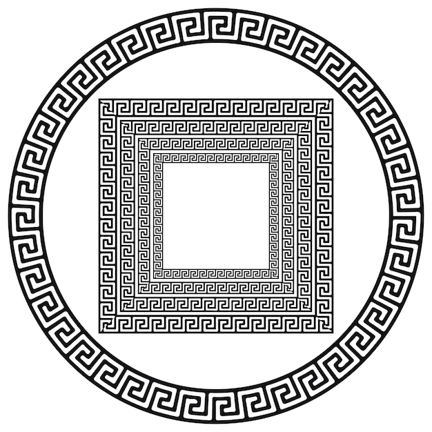 Greek Key Circle Pattern