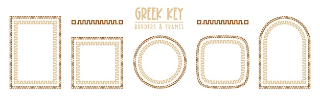 Greek key frames and borders collection Decorative ancient meander greece ornamental set