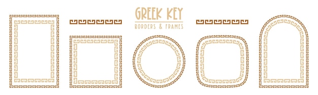 Greek key frames and borders collection Decorative ancient meander greece ornamental set