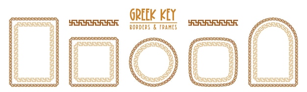 Greek key frames and borders collection Decorative ancient meander, greece ornamental set