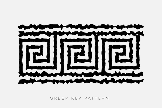 Greek key pattern line art design