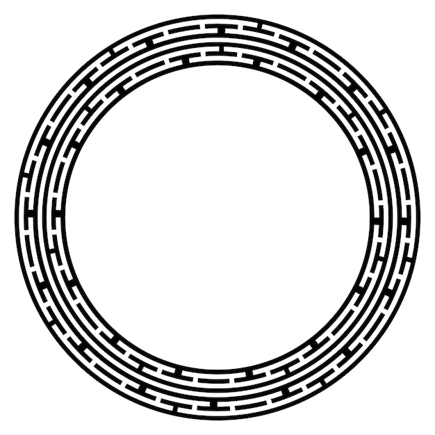 Greek key round frame. Typical egyptian, assyrian and greek motives circle border.